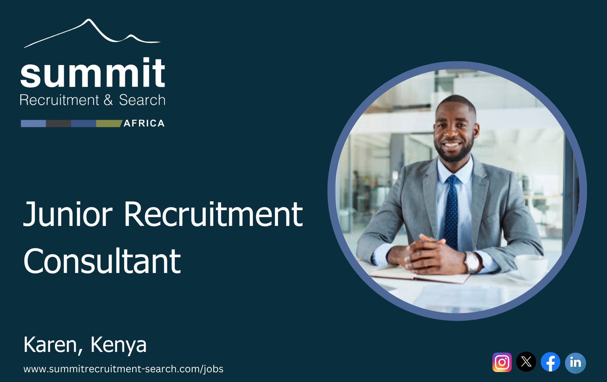 A well established and dynamic Executive Search and Recruitment company is seeking to recruit a Junior Recruitment Consultant who will be based in Karen, Nairobi. He/ She will be responsible for growing the business by looking for new Clients and filling open positions for them. The successful candidate MUST be extrovert, bubbly, enjoy problem solving, and working with a variety of people. Full training will be given to the successful candidate wishing to join a collaborative, growing, energetic company. Key Duties/Responsibilities Have experience in sales at a senior level. Communicate in excellent English regularly, with clients and candidates to maintain good relations. Have the ability to work with a variety of people. Source candidates using a variety of search methods to build a robust candidate pipeline. Have an eye for detail. Key Qualifications Must have a relevant bachelor’s degree in Information Technology or a related discipline in Tech.  Must have thorough understanding of technology and technical skills Must have an outgoing, energizing and bubbly personality. Must have impeccable English communication skills. Strong organizational and planning skills. Self-driven, focused and goal oriented. Must have excellent interpersonal skills. Please click on the tab below to apply: Summit Recruitment and Search Africa is a leading Recruitment and Executive Search agency headquartered in Kenya providing outstanding talent to a wide range of companies and NGOs in various business sectors across Africa. We endeavour to make contact with all of our applicants, but unfortunately, high volumes of applications make this unrealistic. If you do not hear from us within two weeks your application has not been successful on this occasion. This does not mean you will not be considered for future roles so please keep an eye on our job board and apply for positions that match your skills and experience. Summit Recruitment and search Africa upholds a steadfast commitment to sustainability, inclusivity, and equality as integral pillars of our operations. Dedicated to driving positive change through the adoption of sustainable practices that minimize our ecological footprint. We firmly believe in fostering an inclusive and diverse workforce that embraces individuals from all races, genders, and backgrounds, ensuring equal opportunities for every candidate. Summit recruitment actively advocate for equality by cultivating an environment of respect, fairness, and non-discrimination. By prioritizing sustainability, inclusivity, and equality, we aim to set a high industry standard and contribute to the betterment of society as a whole. *** Summit Recruitment & Search, as a policy, does not charge any fee as a pre-employment or post-employment requirement***